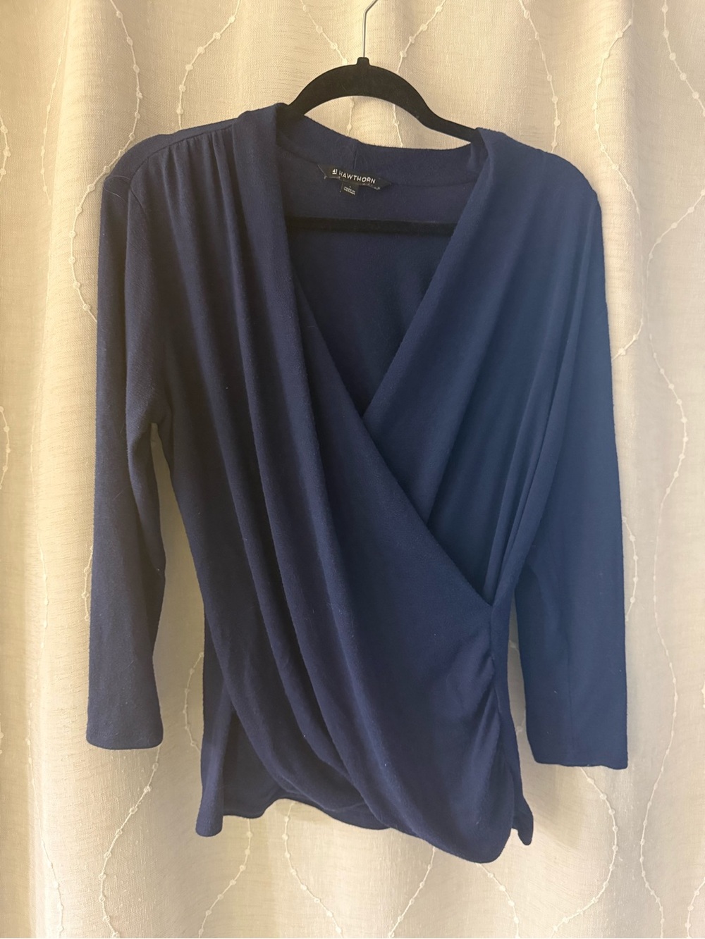41 Hawthorn Women’s Navy Wrap Front Top